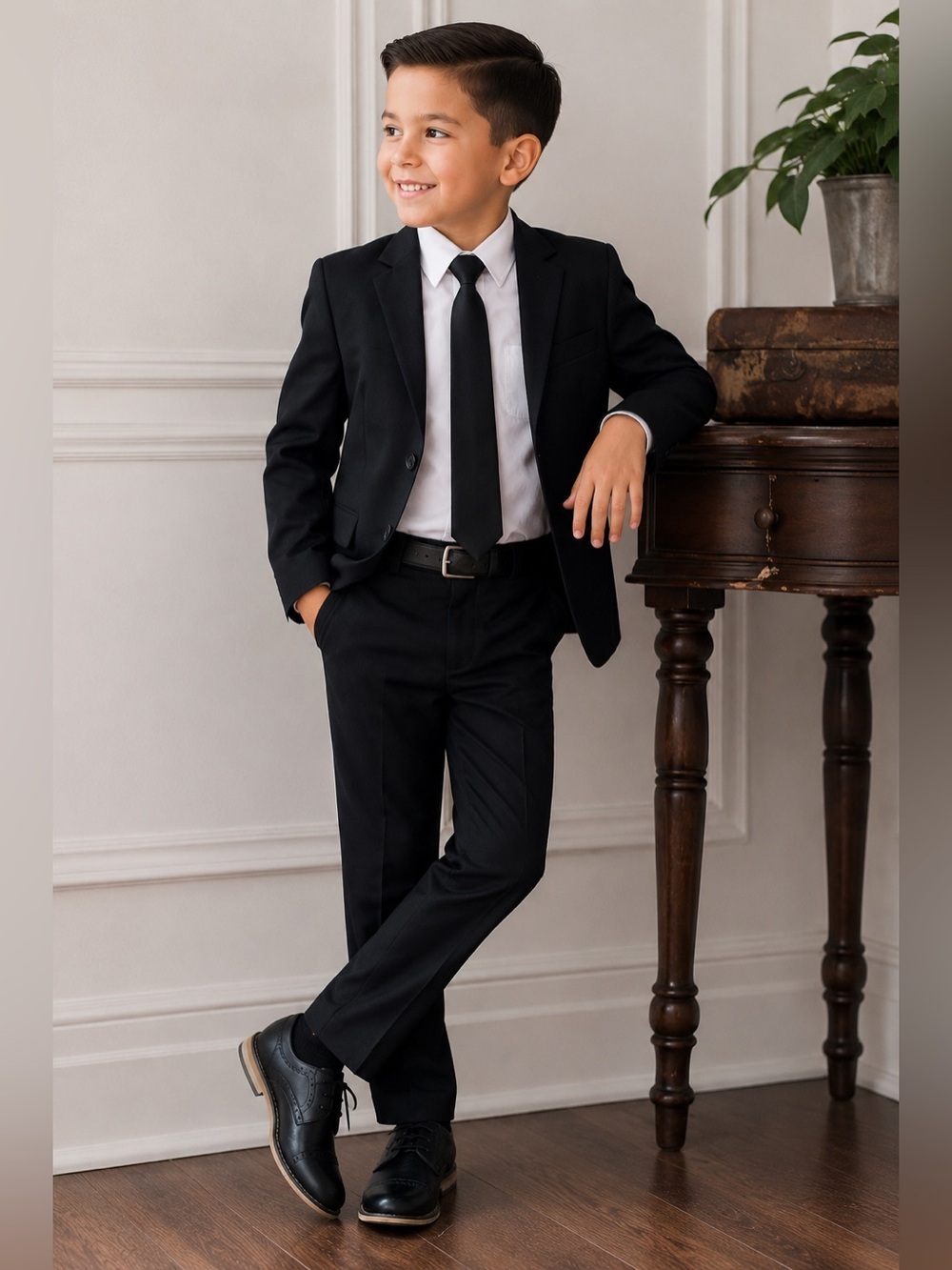 Stacy Adams Boys Black Oxford Dress Shoes Size 8M – Classic Formal Lace-Up